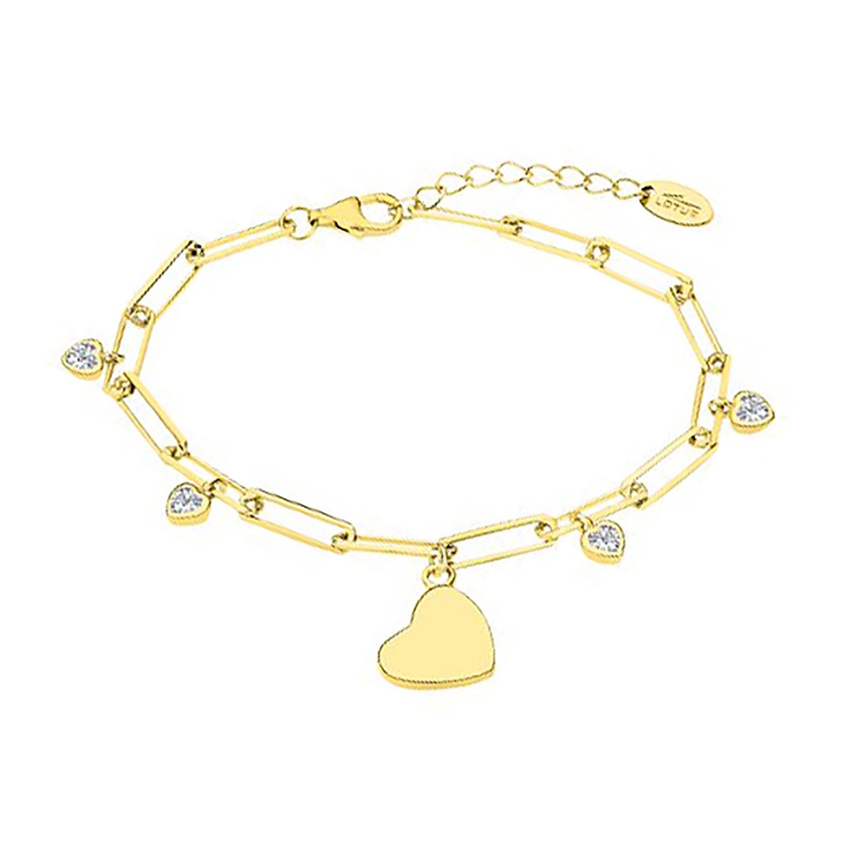 Bracelet Lotus Silver doré pampilles coeurs