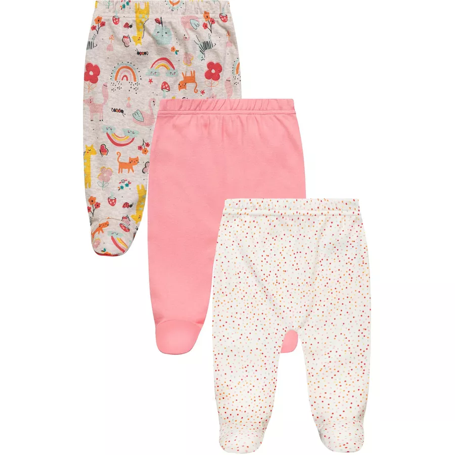 MINOTI 3er-Pack Leggings KorallrotWeiß