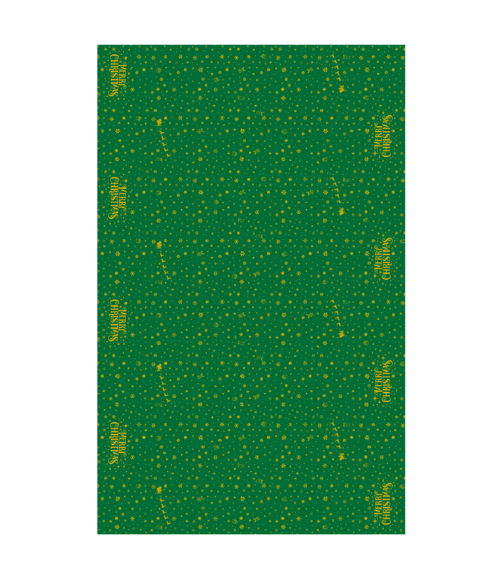 Kerst Tafelkleed Groen Goud Merry Christmas 2,74m