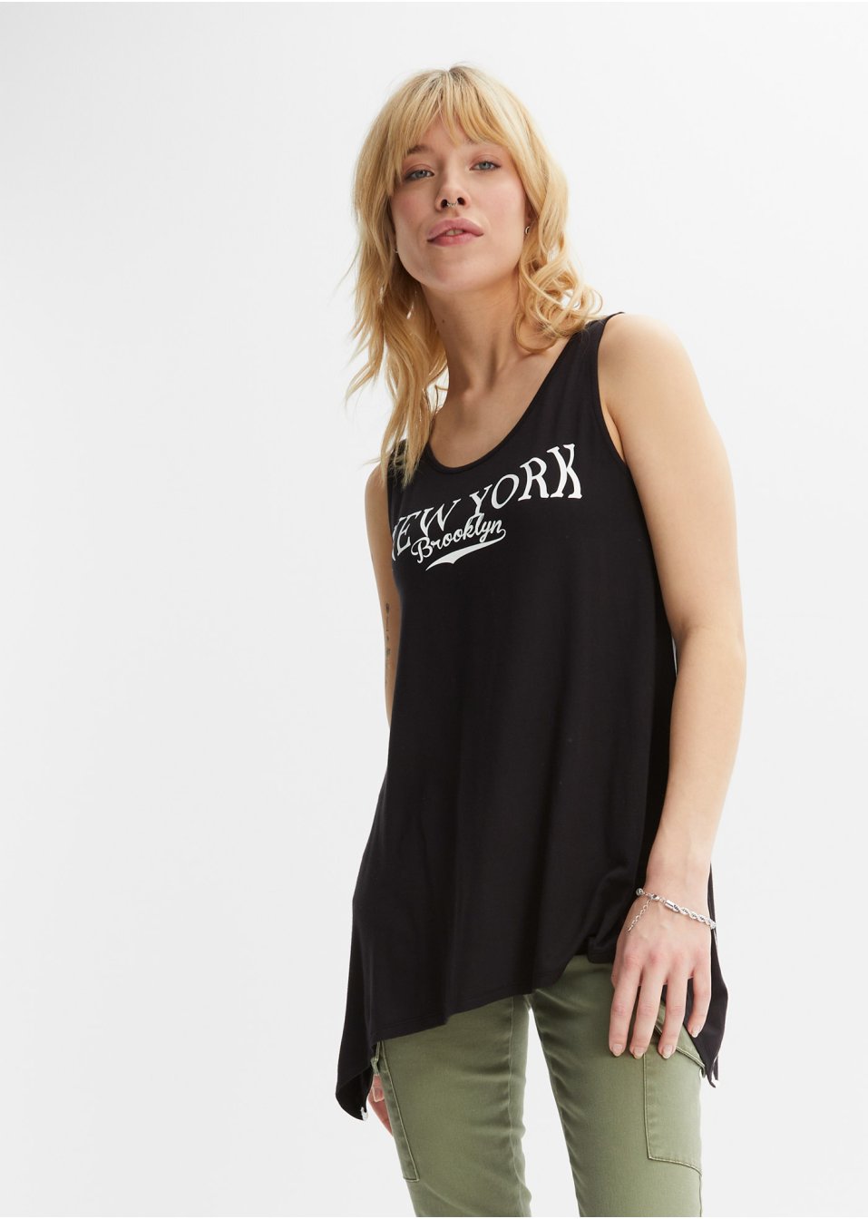 Top long avec imprimé en viscose