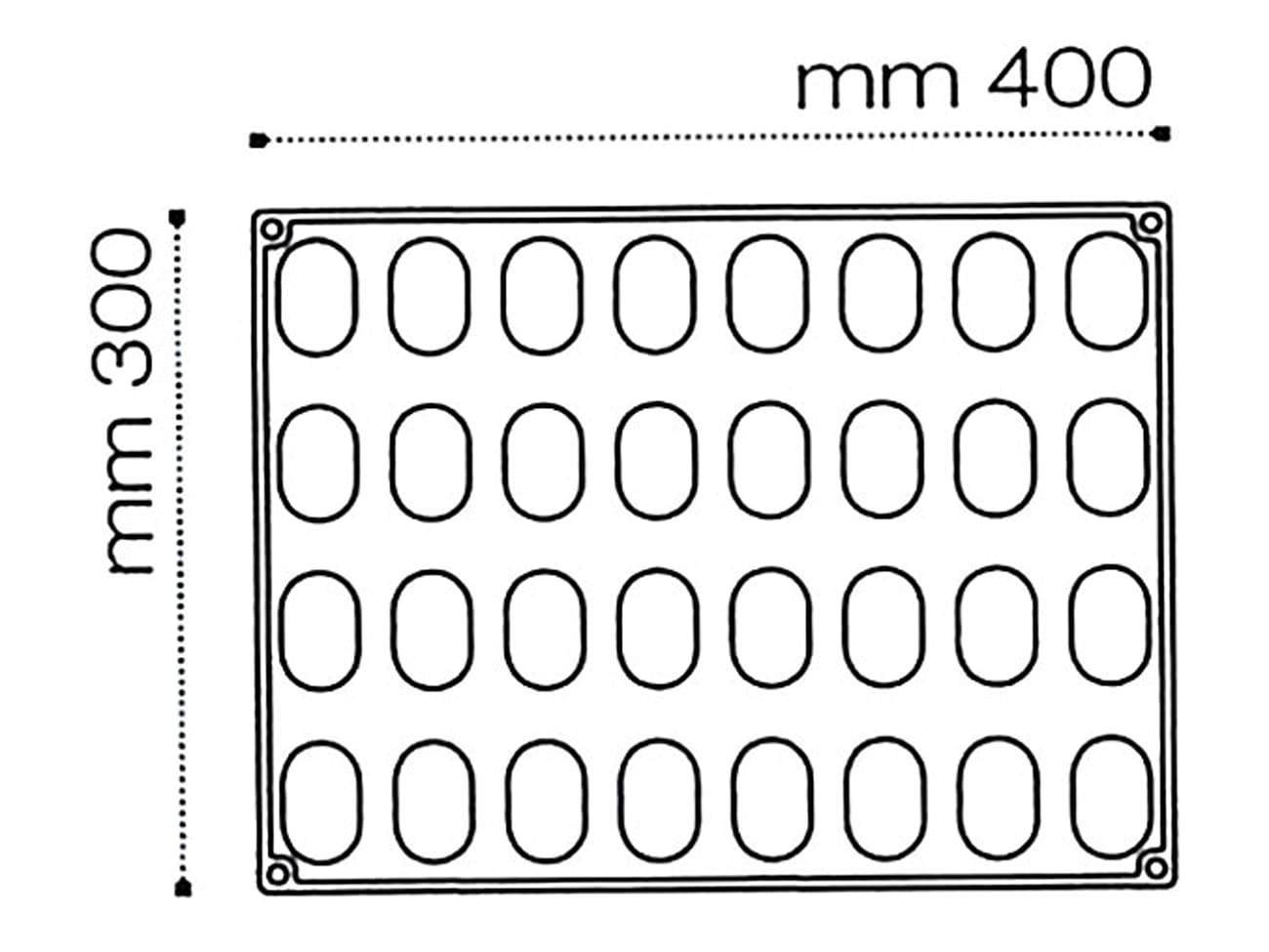 Moule silicone Pavoflex - 32 Miss mignon - 40 x 30 cm - Pavoni