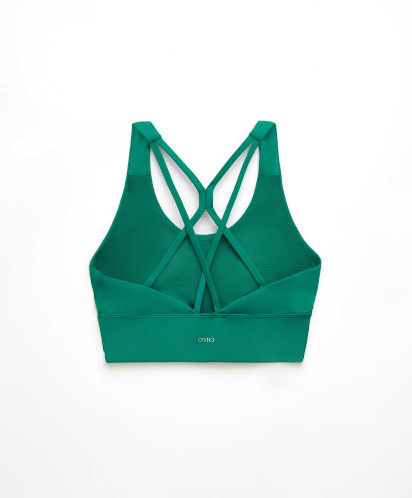 Sutiã esportivo com suporte médio para os seios.