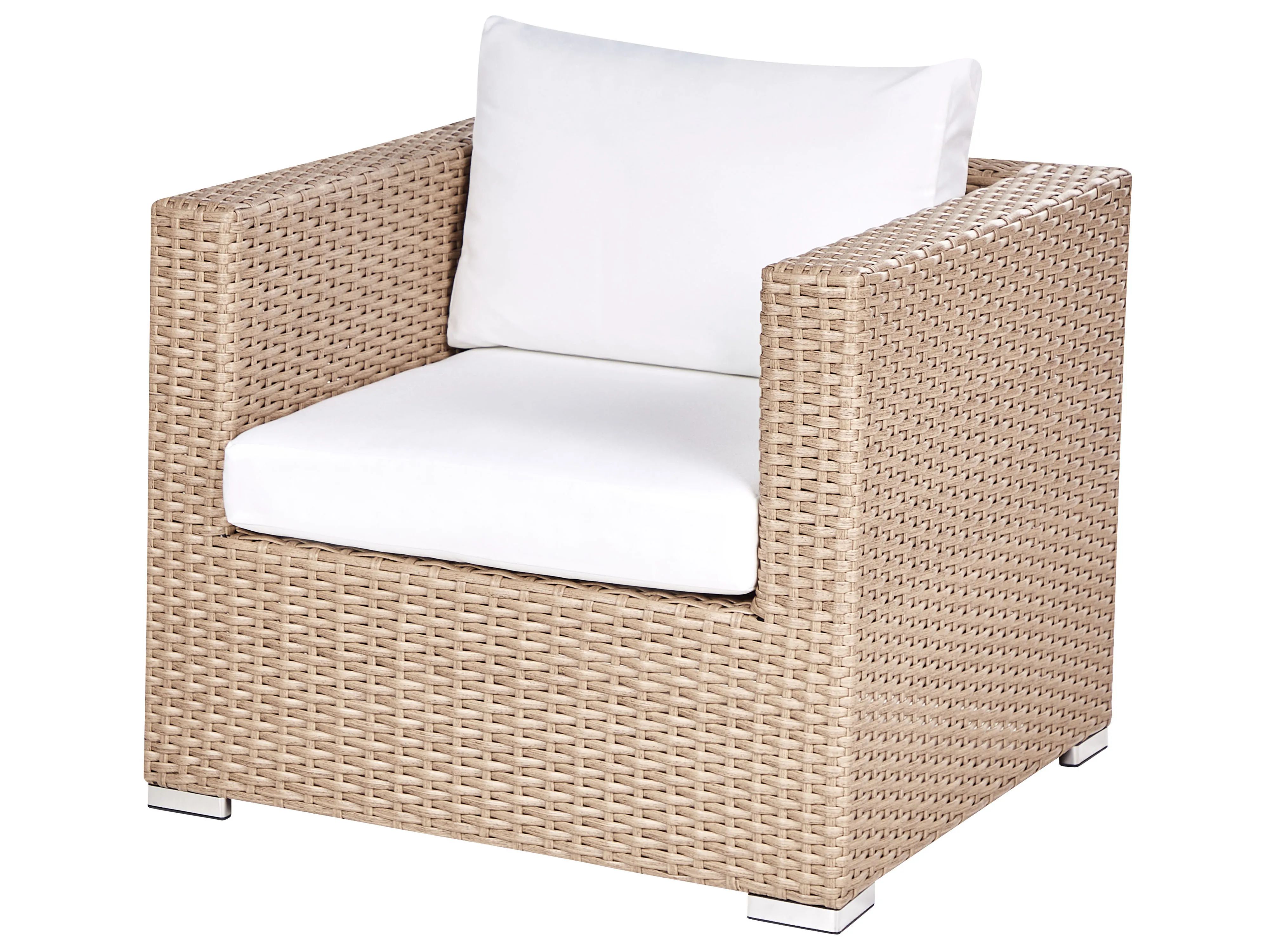 Loungeset met tafel 8-zits XXL rechtszijdig modulair PE rotan Zandbeige