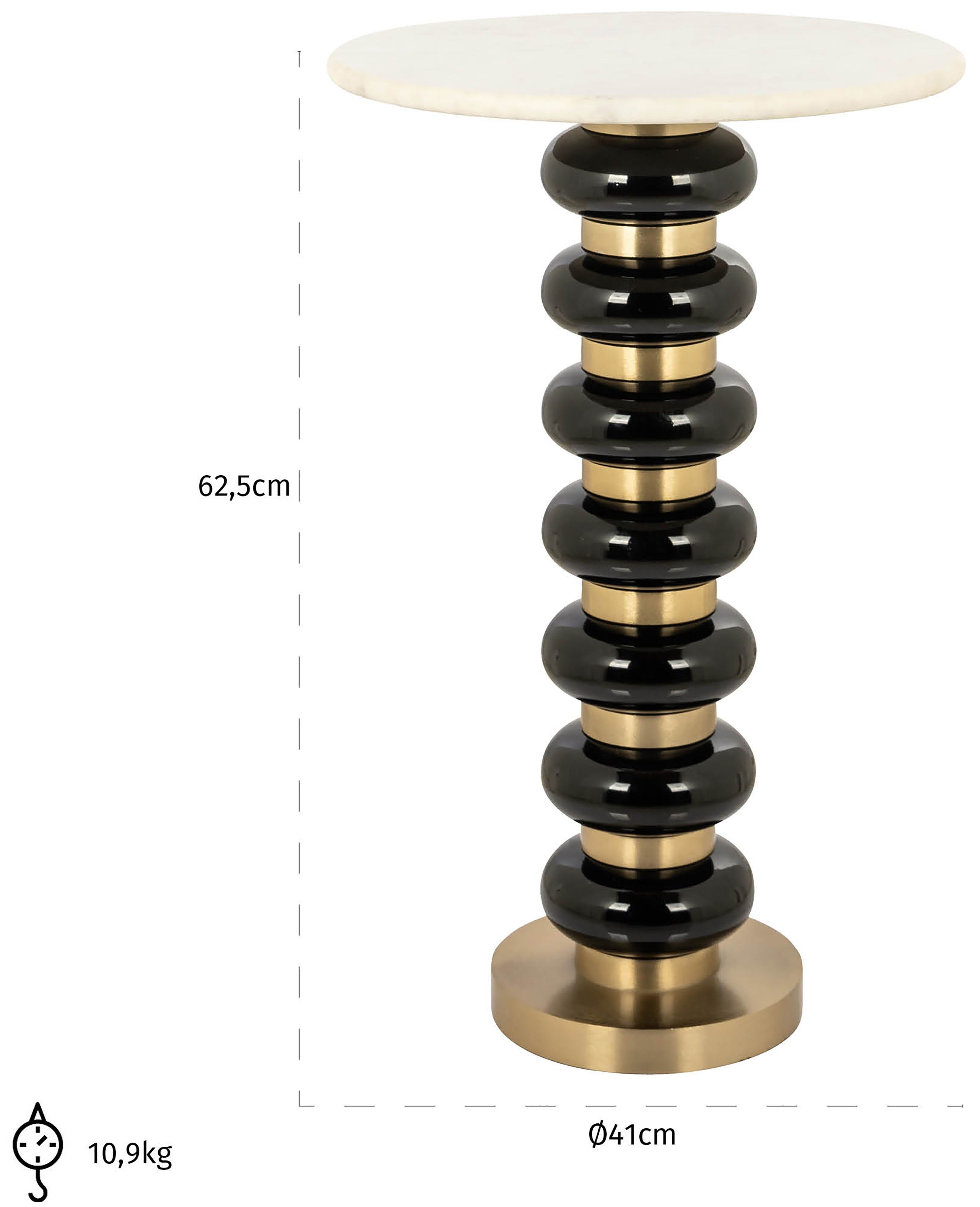 Bijzettafel 212578 Zwart Barbara ⌀41  x H62.5 cm