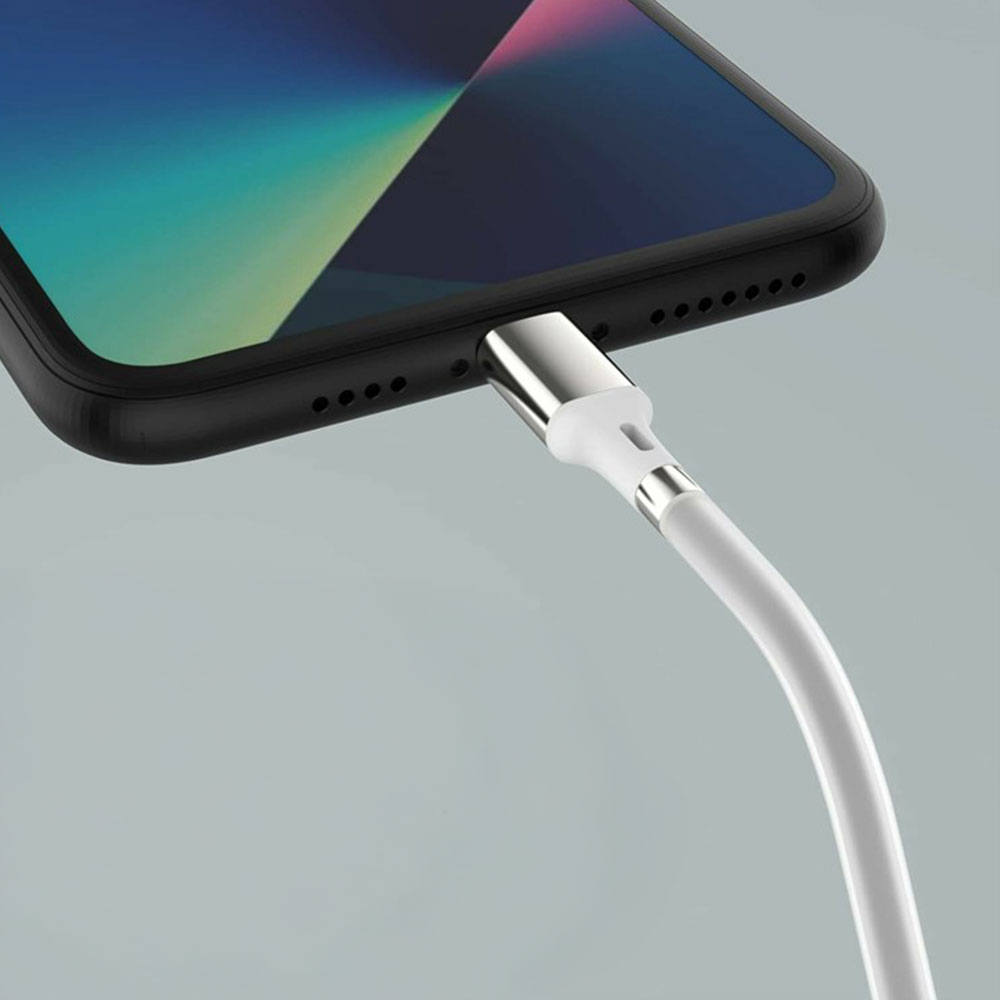 (1m) 60W/2.4A USB C auf USB C Magnet Ladekabel Power Delivery Datenkabel - Weiss / Silber