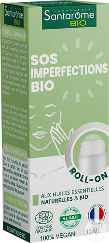 Santarome Bio Roll-On SOS Imperfections Bio Huiles Essentielles 10ml