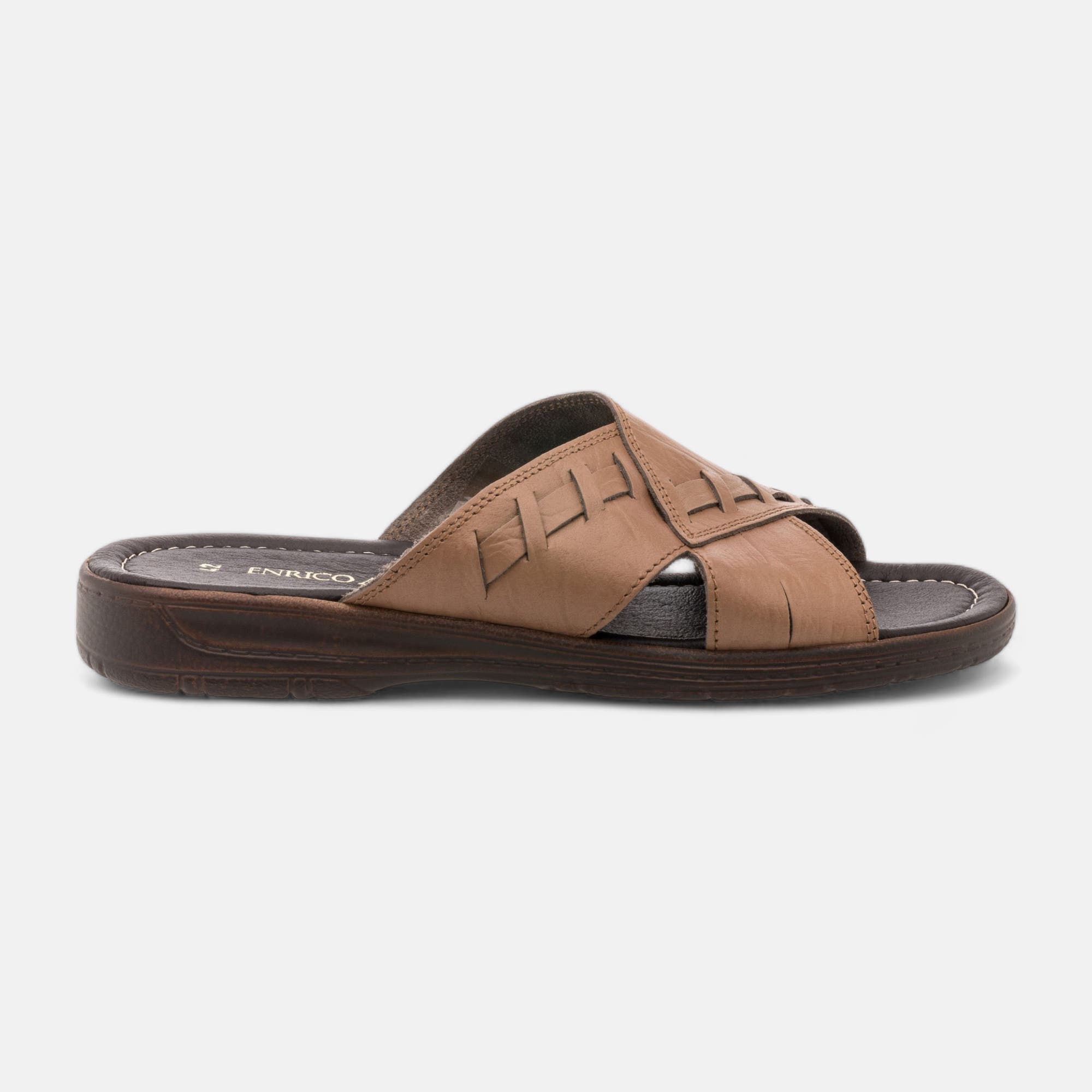 Mules Homme en cuir beige