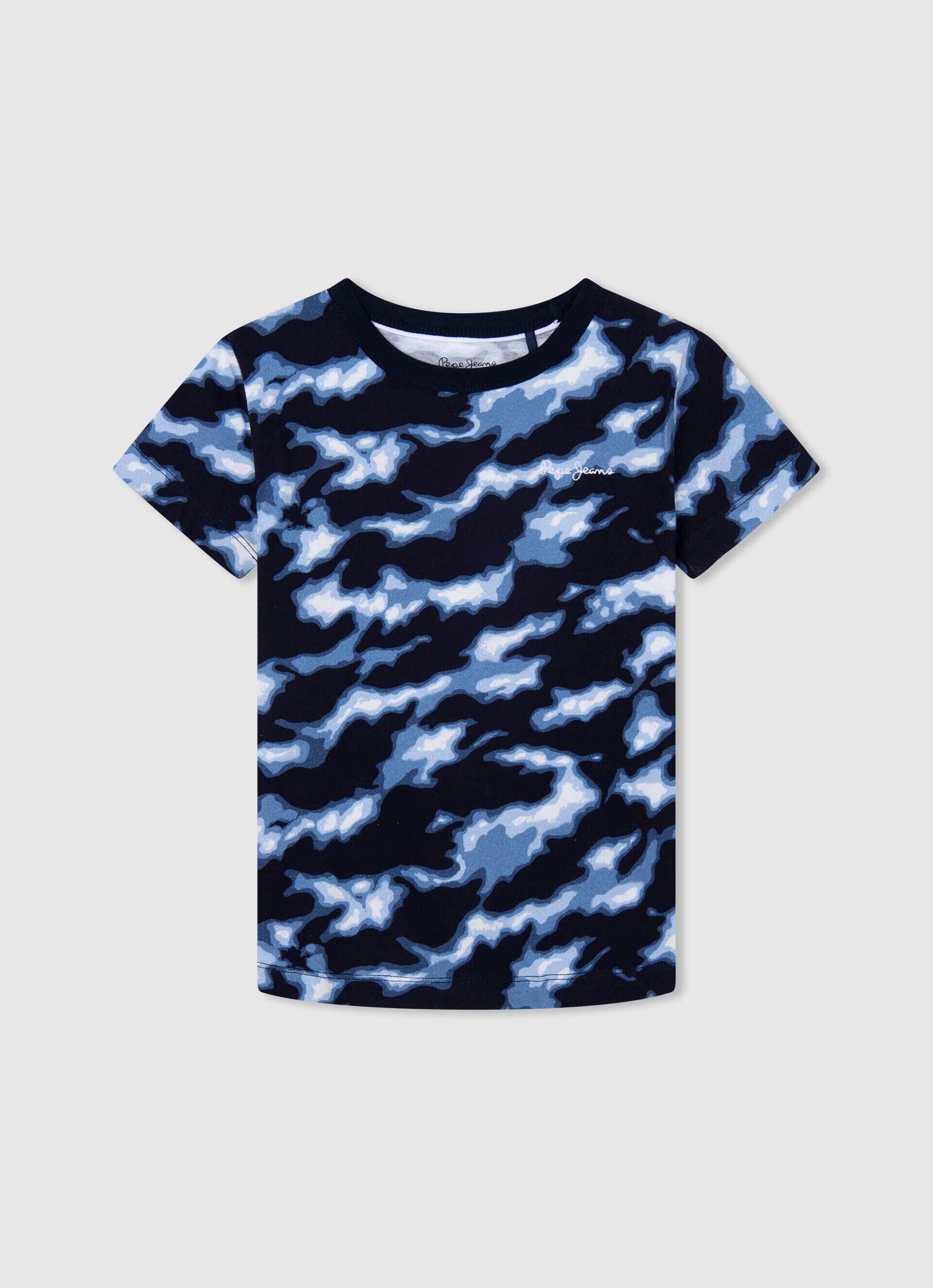 CAMISETA DE ALGODÃO CAMUFLADA - azul ozzy
