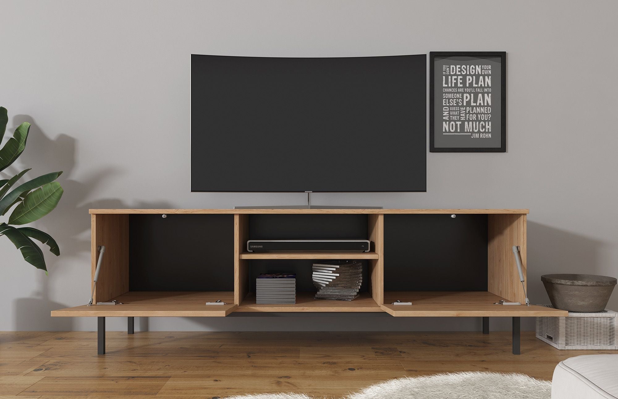 Meubella - TV-Meubel Queen - Eiken - 150 cm