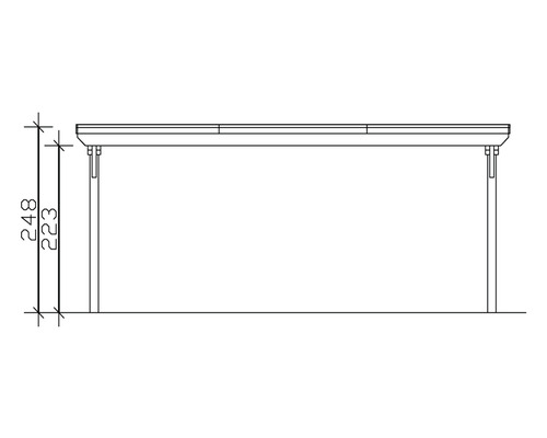 SKAN HOLZ Emsland dubbele carport inclusief EPDM-membraan, paalankers 613 x 604 cm notenhout
