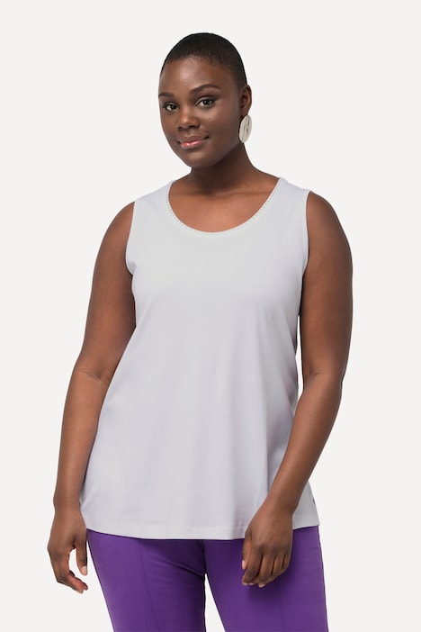 Pima Cotton-Top, A-Linie, Rundhals, ärmellos
