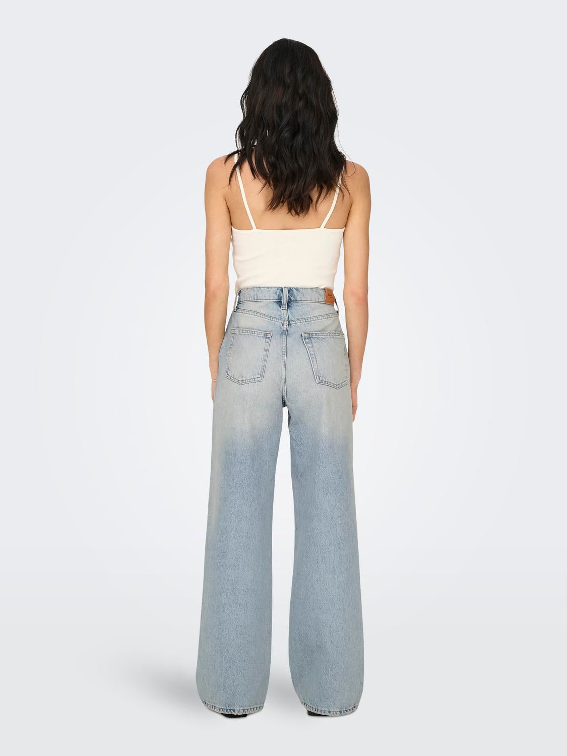 ONLHOPE Hohe Taille Weiter Beinschnitt Jeans Light Blue Denim