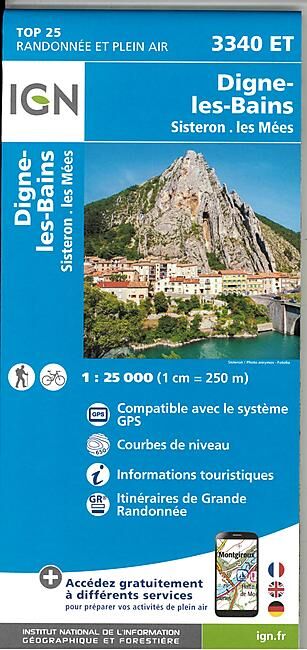 IGN - TOP25 3340ET DIGNE LES BAINS 1 25 000