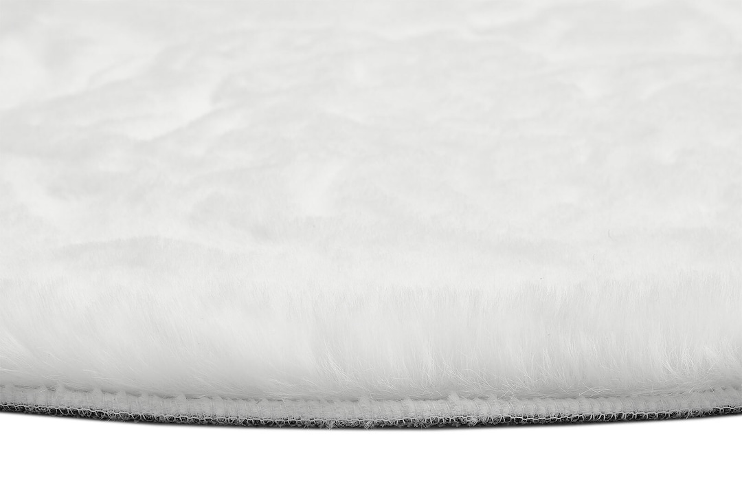 Teppich NOVARA 80 cm rund weiß