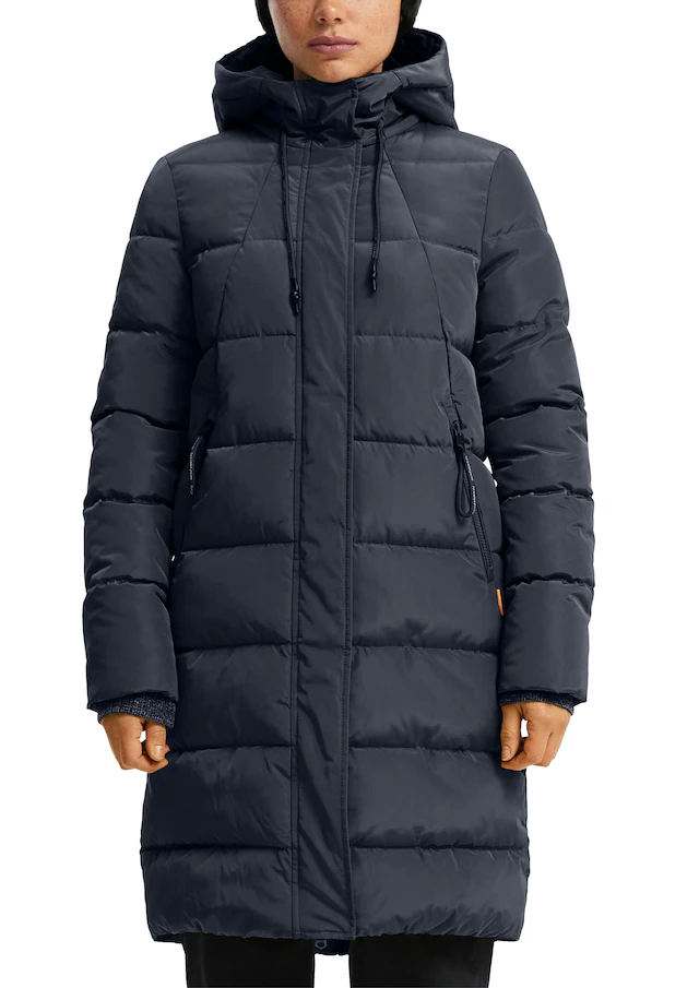 QS Steppjacke mit Kapuze lang, mit Kapuze