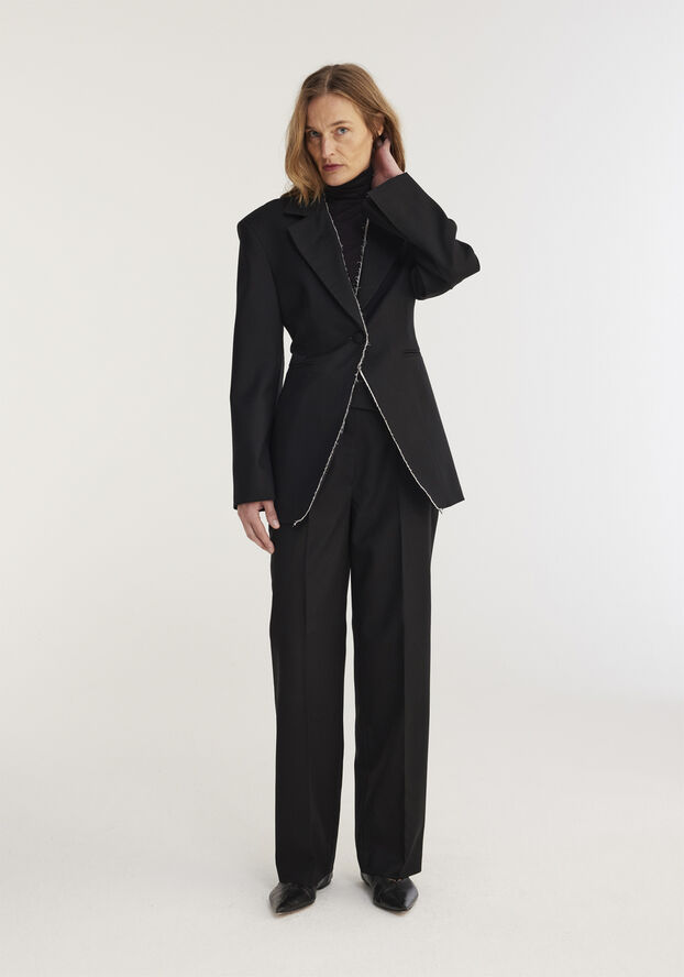 Rohe Raw edge waisted blazer Noir