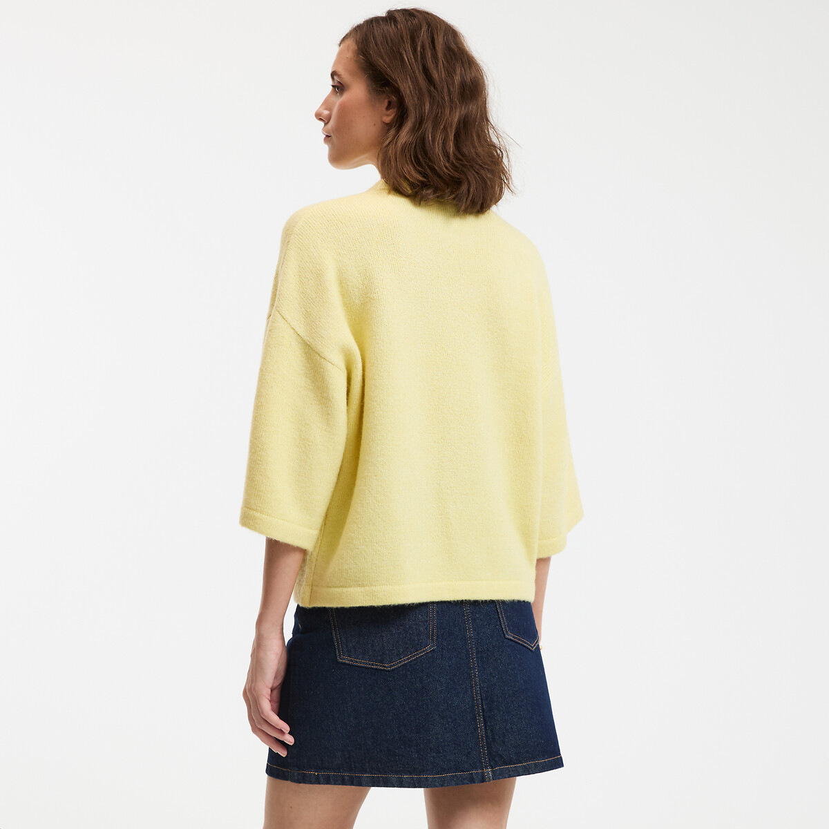 COLEÇÕES LA REDOUTE<br>Suéter folgado, gola redonda em tricô grosso