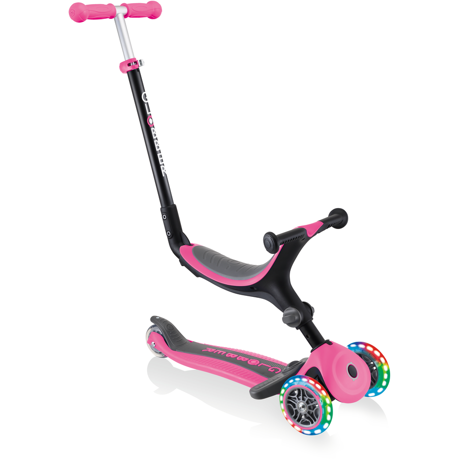 GLOBBER GO-UP FOLDABLE PLUS LIGHTS pink - mit Leuchtrollen