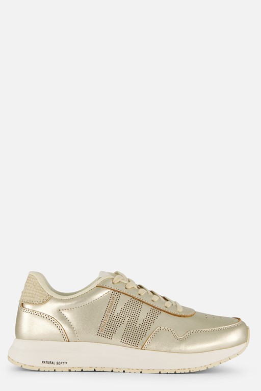 Woden Nora Natural Soft Sneakers goud Leer