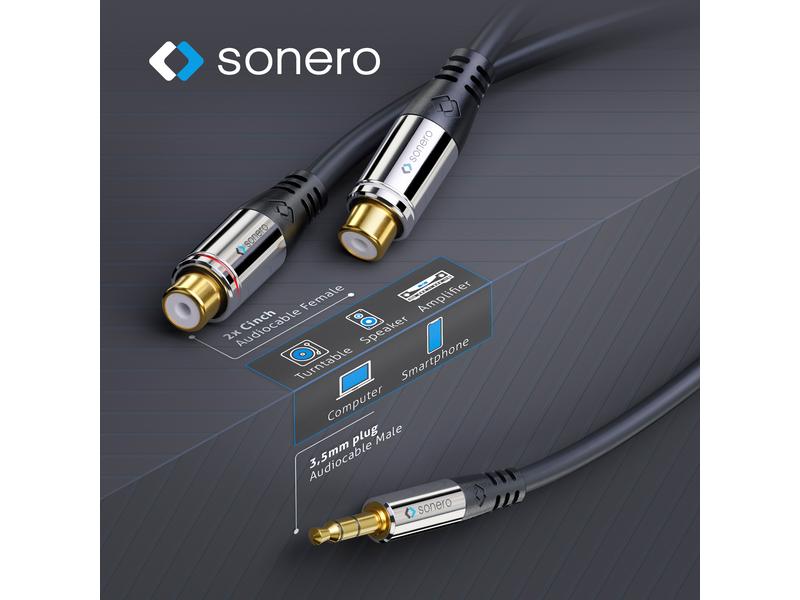 sonero Audio-Kabel 3.5 mm Klinke - Cinch 0.25 m sonero 3,5mm auf 2x Cinch Audio Adapter Kabel 0,25m