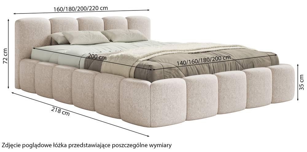 NADUVI Collection Bedframe Chloe laag 200 x 200 cm chenille