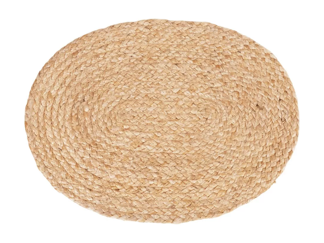 4 sets de table ovales en jute tressée 35 x 45 cm