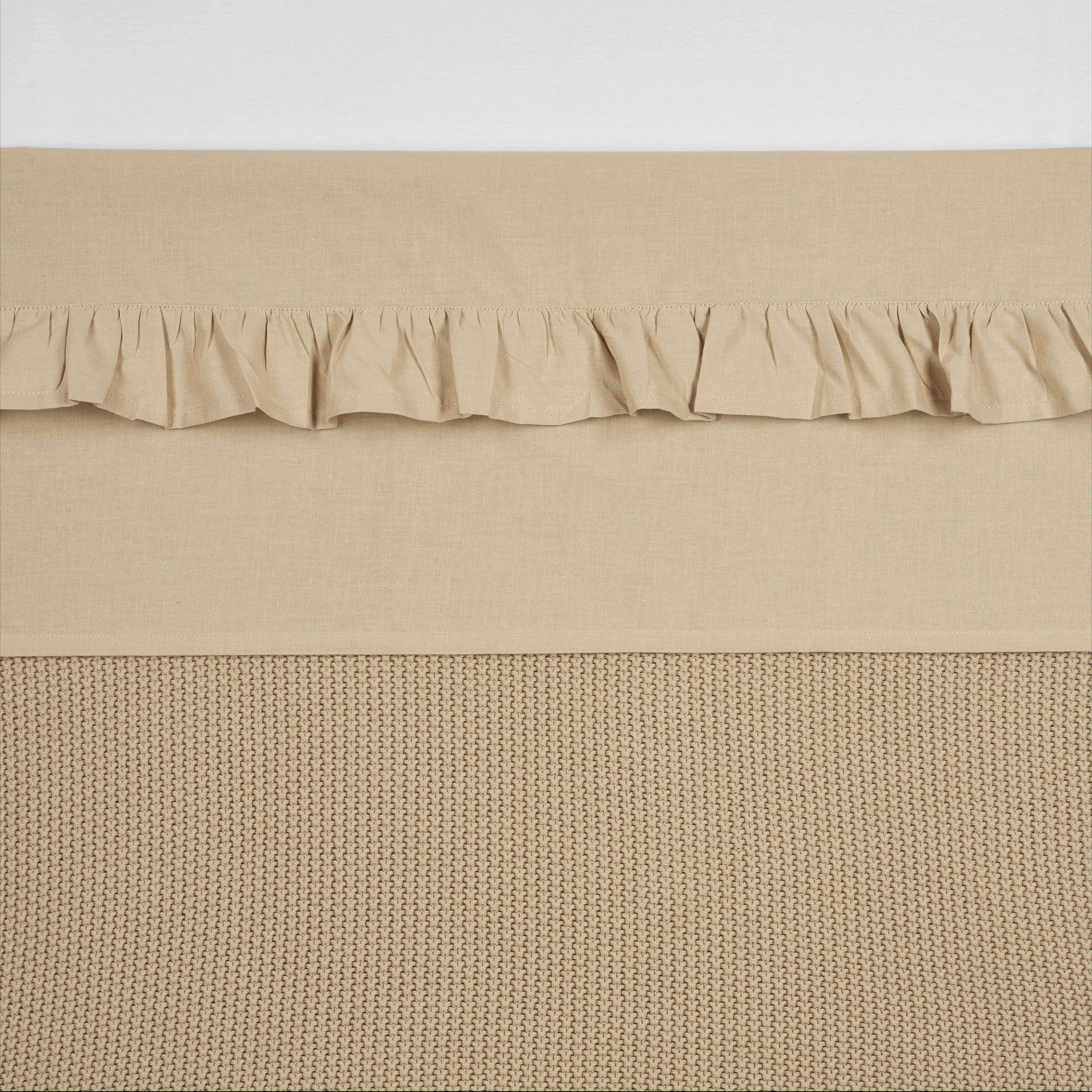 Meyco baby ledikantlaken Ruffle 100x150 Sand