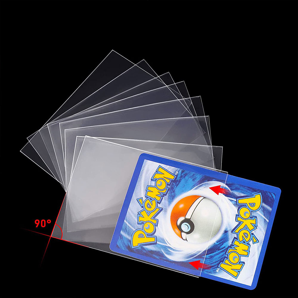 (100er Set) Cellophan Hülle Sammel Karten / Visitenkarten Schutz - Transparent