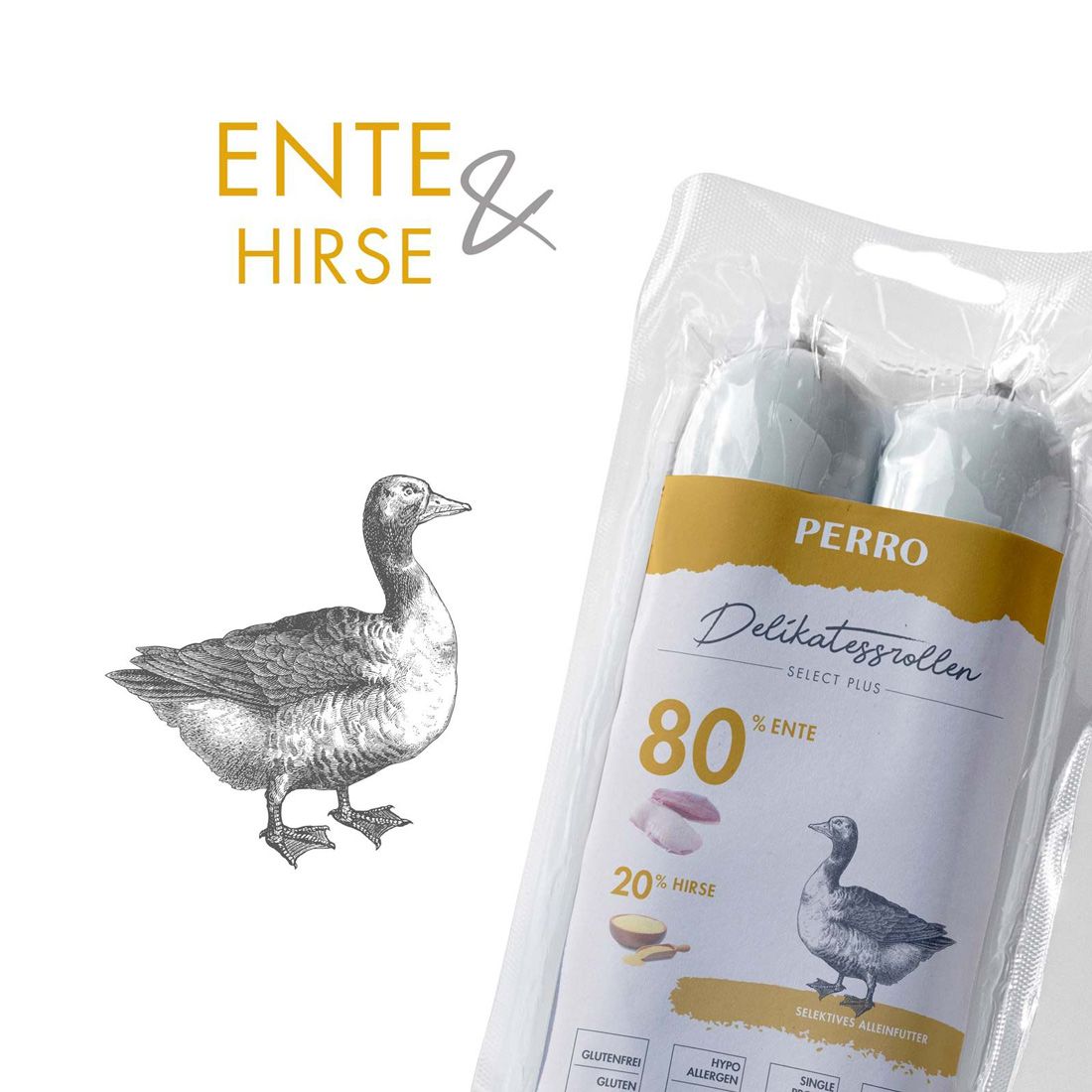 PERRO Delikatessrolle No.2 Ente + Hirse