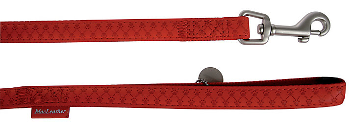 Laisse Mc Leather 20mm L.1,2 m rouge