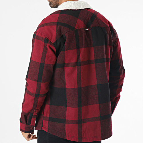 Veste A Carreaux Check Sherpa Lined 7250 Bordeaux Noir