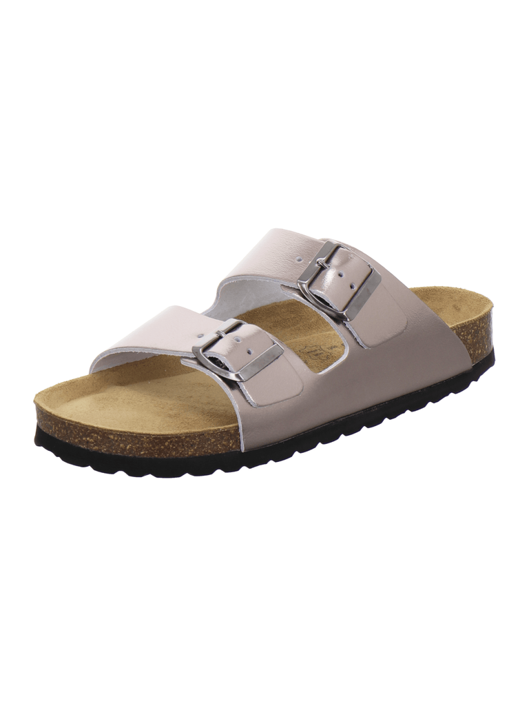 Pantoletten Damen Zweischnaller metallic