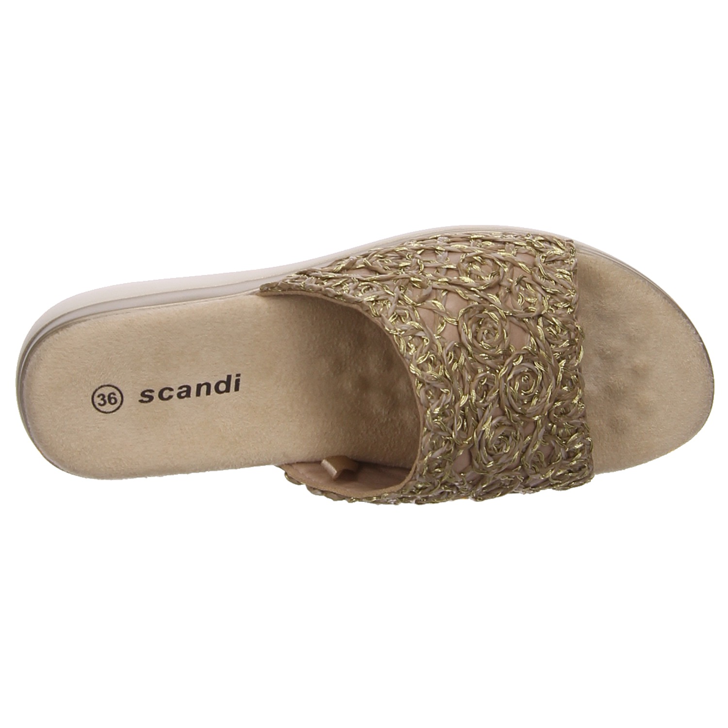 Scandi Pantoletten gold gold/silber/bronce