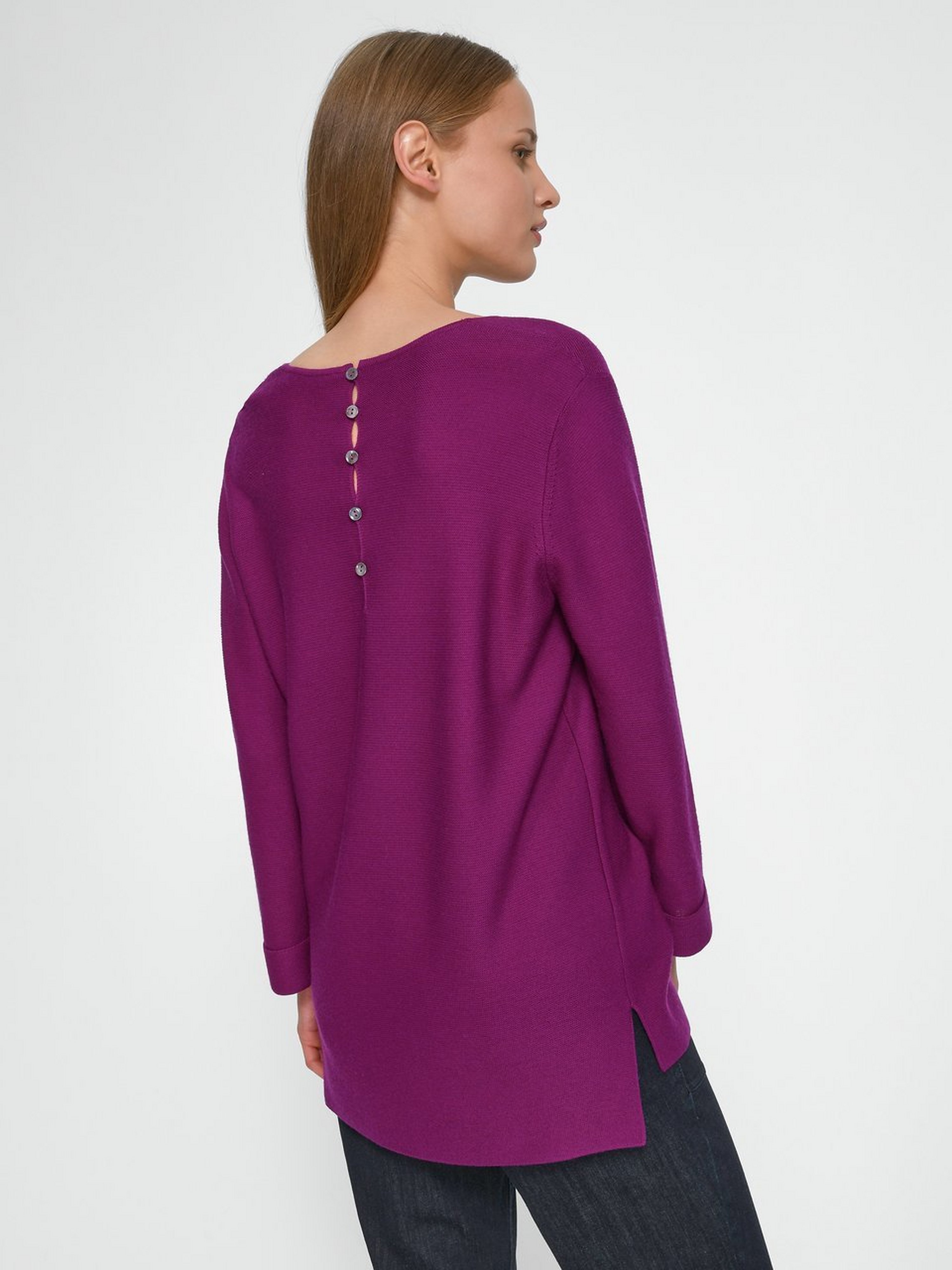 V-Pullover mit 7/8-Arm