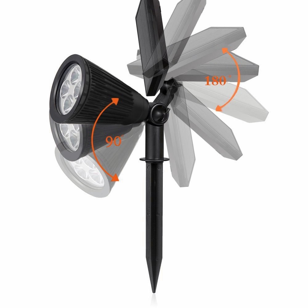 Spritzwasserfeste LED Solar Lampe Outdoor Gartenleuchte (200LM)   Erdspiess