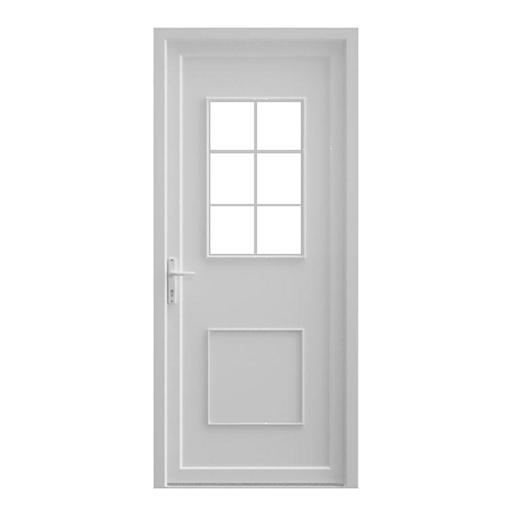 Porte d'entrée FORTIA pvc blanc RAL 9003 Mindil 97 x h.219 cm poussant droit