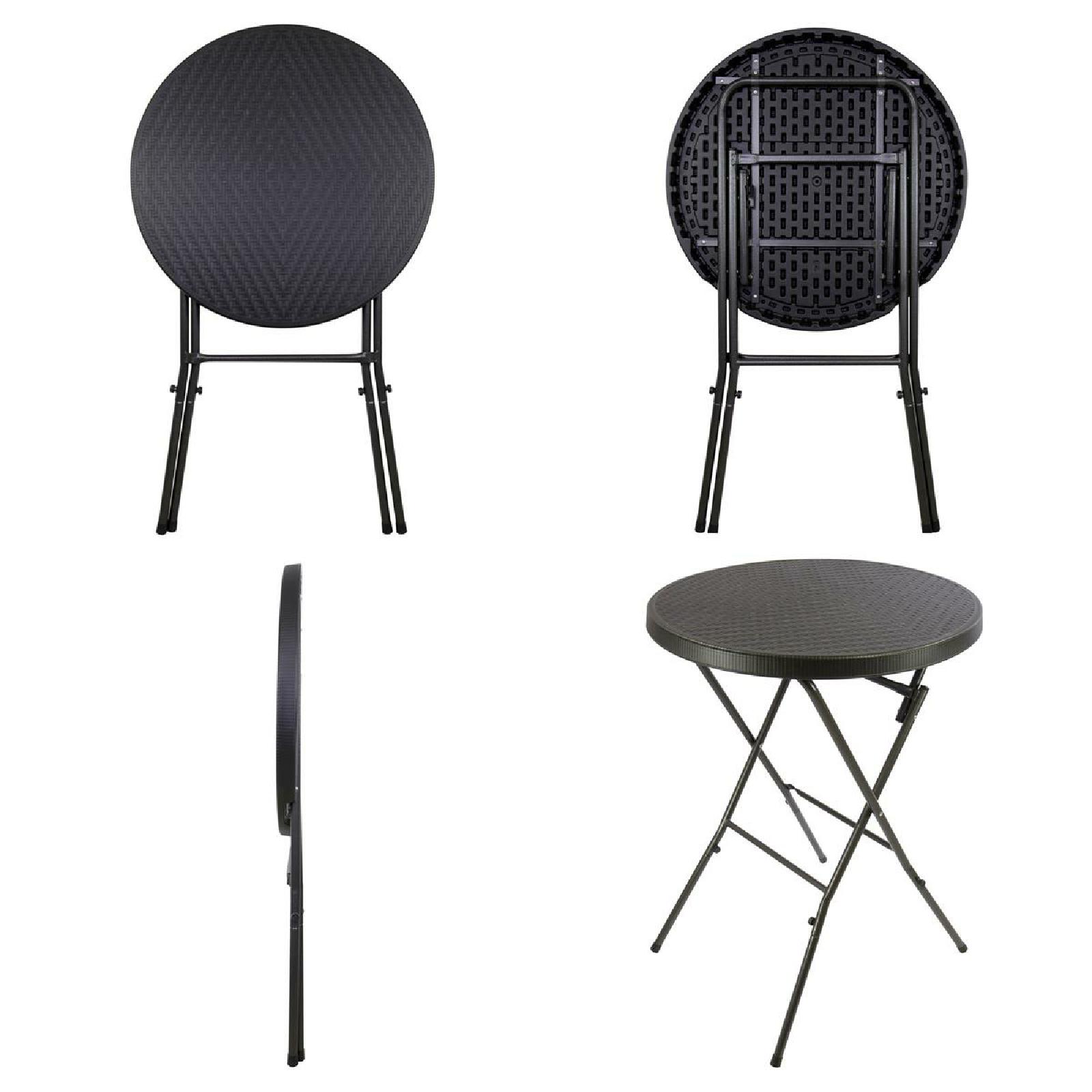 VCM Partytisch Stehtisch schwarz klappbar Bistrotisch Bartisch 110 cm rund Ø 80 cm