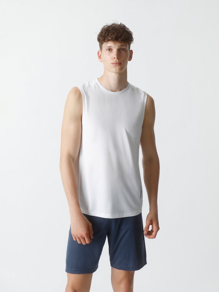 Camiseta esportiva sem mangas - Branca