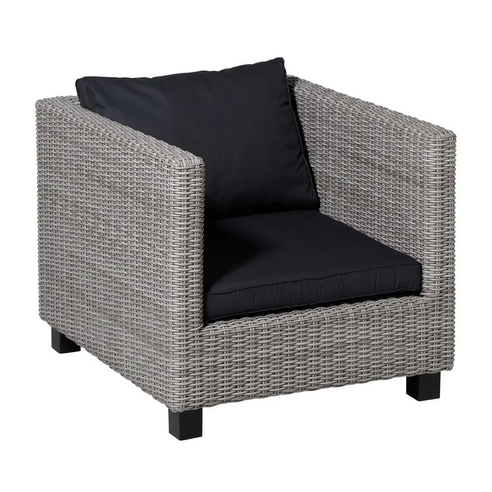 Madison - Lounge Zitkussen Basic black - Ca. 60x60 cm - Set van 2