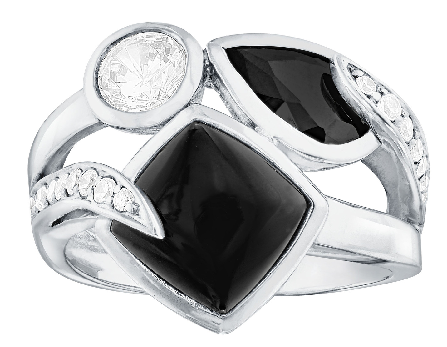 Massiver Damenring mit Onyx