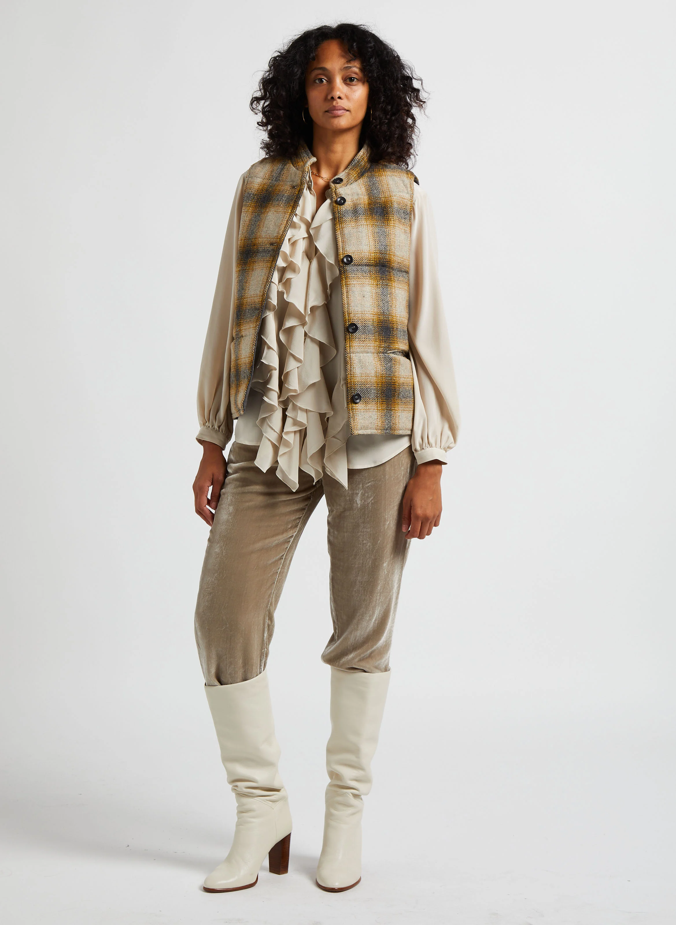 TERRO - Pantalon droit en velours | Gris