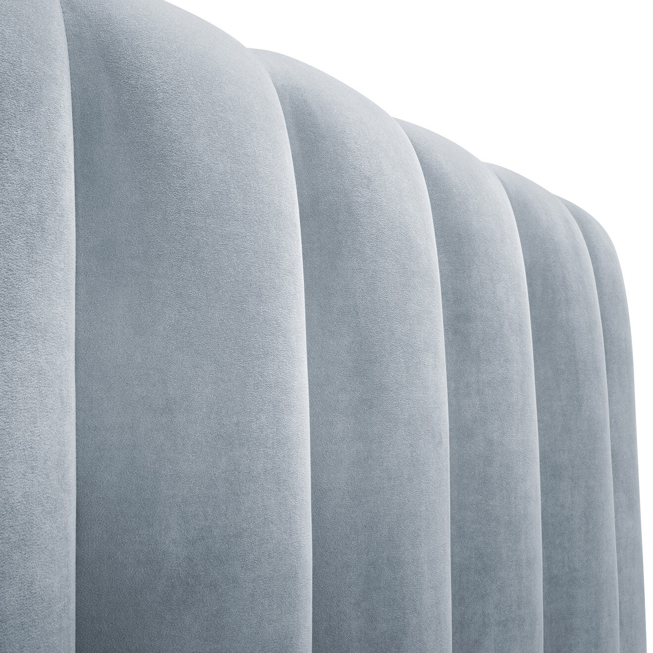 Milo Casa Lit Coffre en Velours avec Tête de Lit Gina bleu clair - 140x200 cm