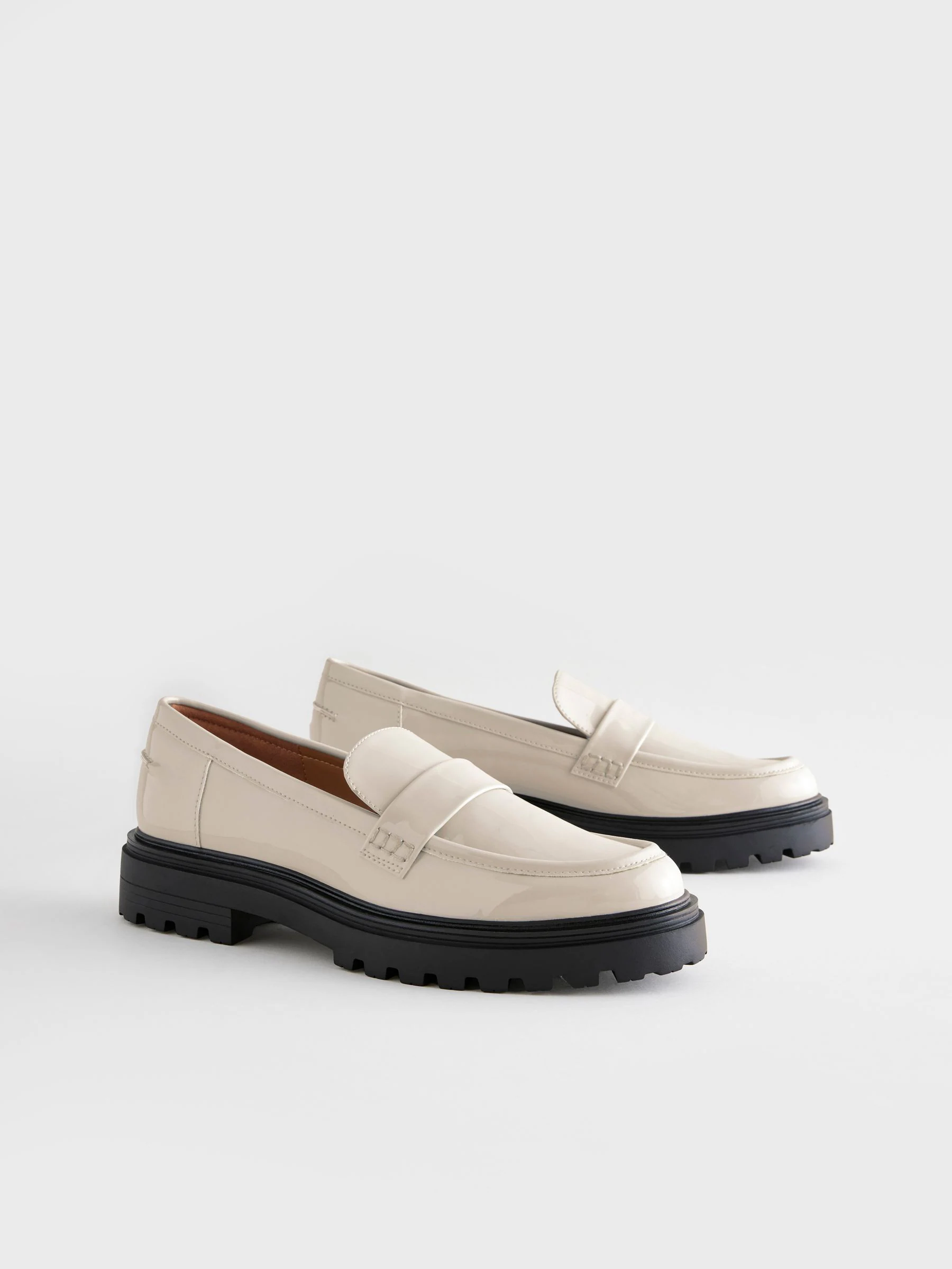 Gebroken wit - Loafers met dikke zool