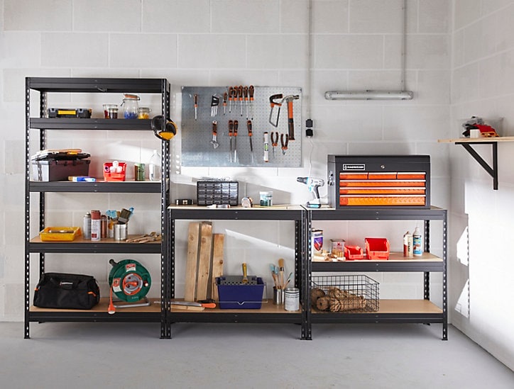 Étagère de garage en acier thermo-lacqué GoodHome Rand H. 270 x L. 97 x P. 40 cm