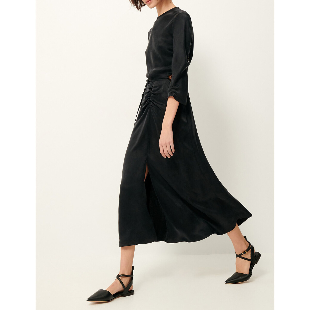 SESSUN<br>Vestido midi de veludo