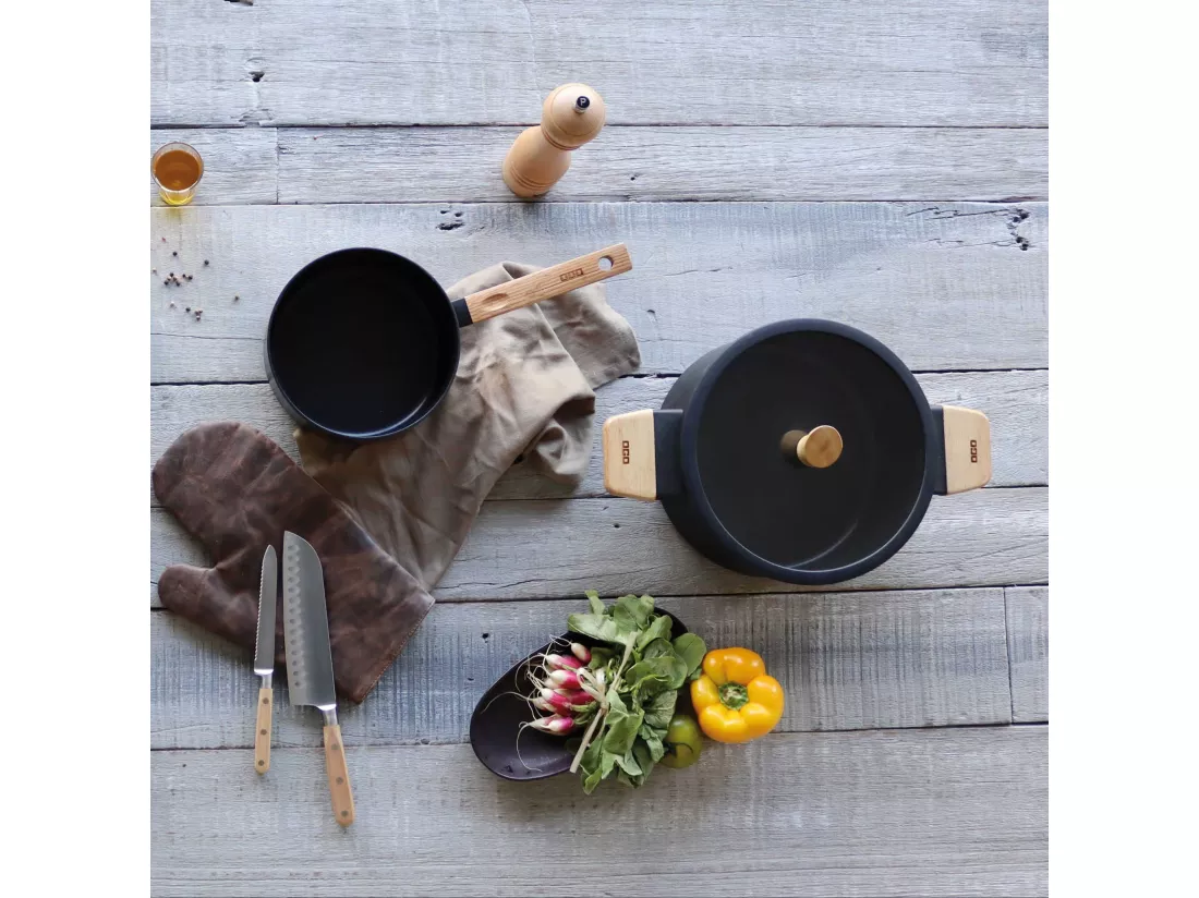 Ogo Living - Faitout Ector Induction En Aluminium Et Bois 24 Cm