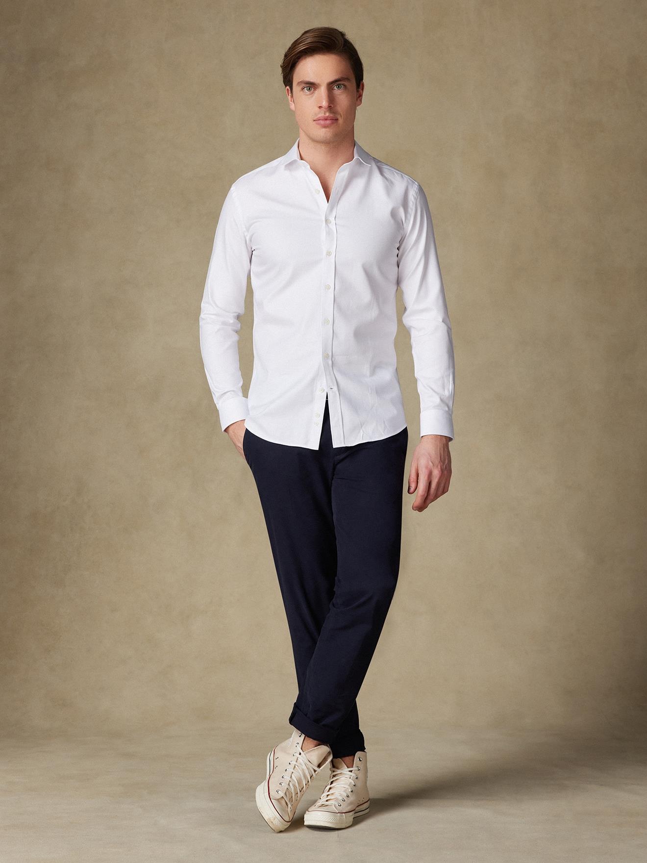 Chemise en chevron blanc
