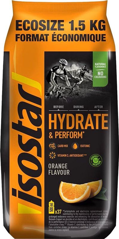 Isostar - Hydrate&Perform - Ecopack - Sinaasappel - 1,5 kg