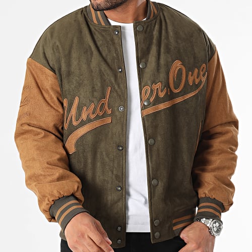 Veste Teddy Vert Kaki Camel
