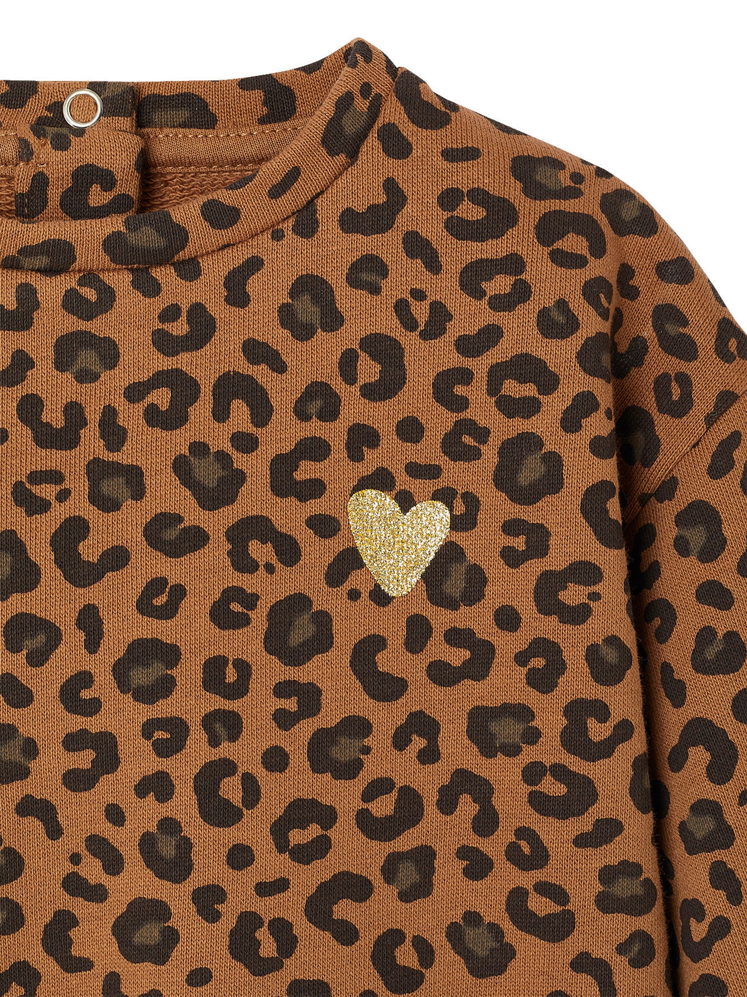 Envie de Fraise Bio-Kollektion: Baby Sweatshirt Mama & Tochter-Capsule LEOPARD beige